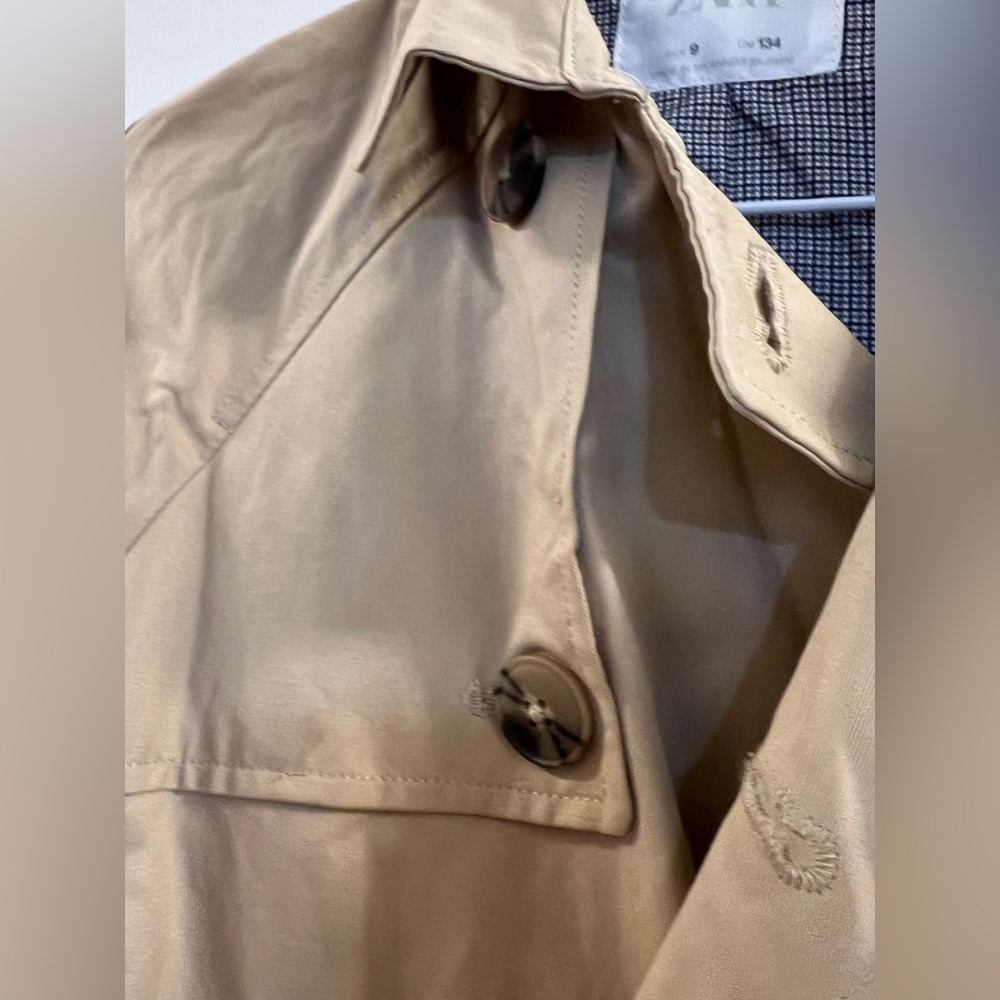 Zara Kids Unisex Belted Trench Coat - Picture 9 of 14